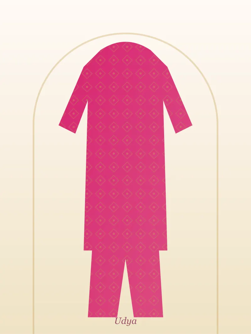 Rani Pink Phulkari Embroidered Punjabi Suit
