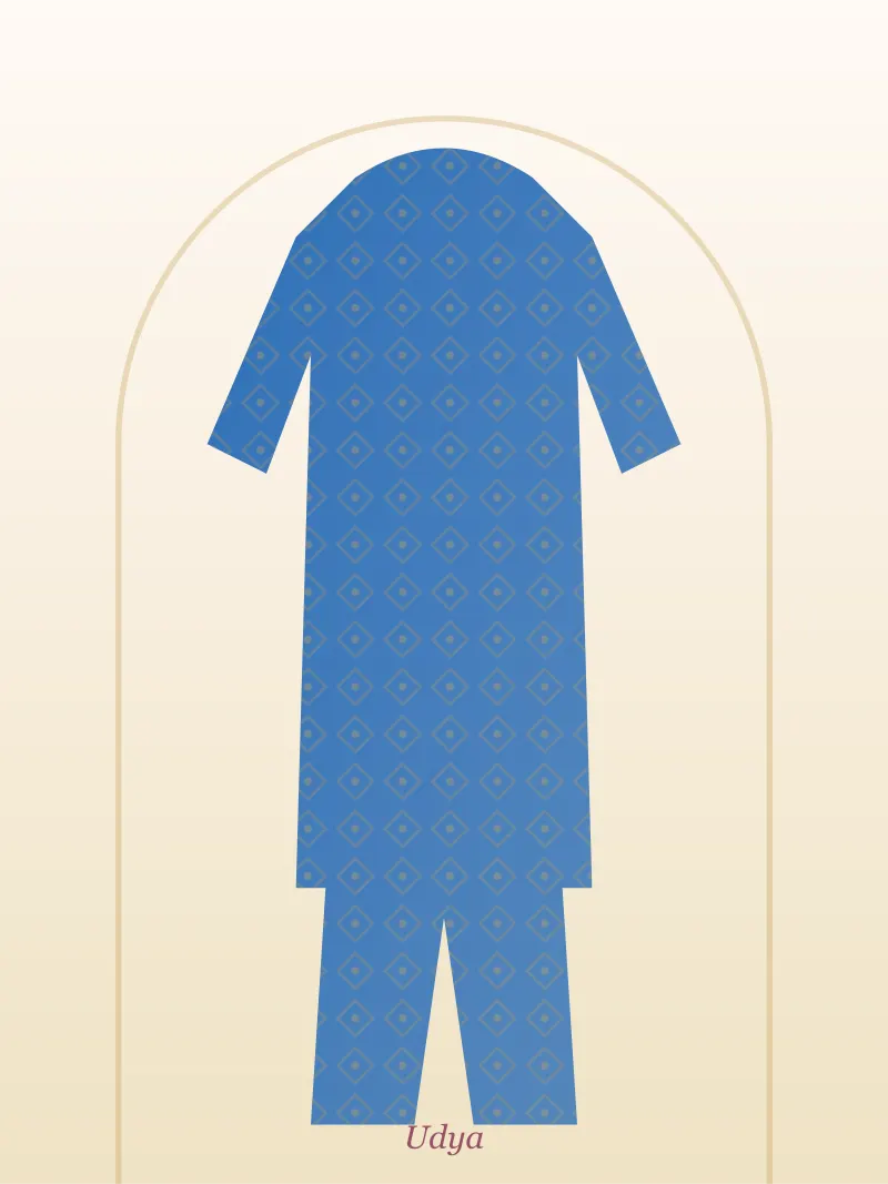 Blue Mirror Work Punjabi Suit