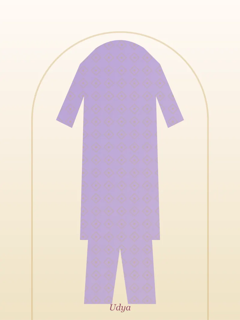 Lavender Printed Patiala Suit