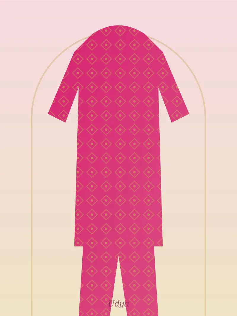 Rani Pink Printed Patiala Suit