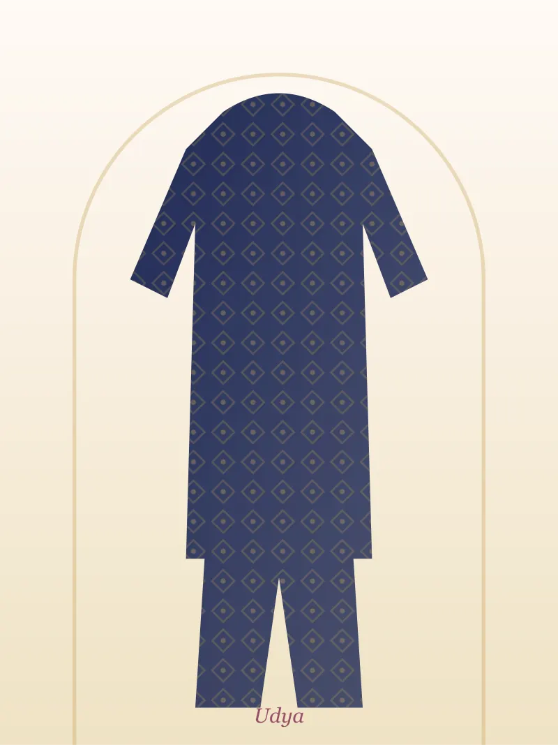 Navy Gharara Set with Dupatta