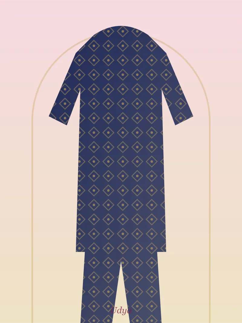 Navy Gharara Set with Dupatta