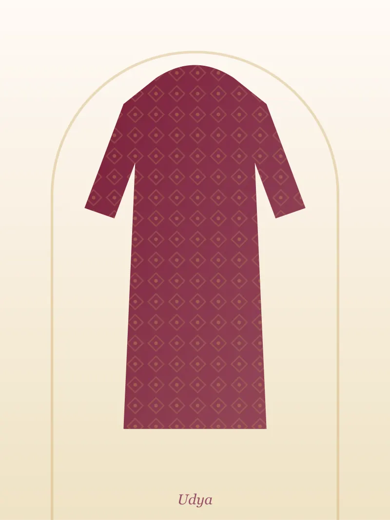 Maroon Straight Cotton Kurti