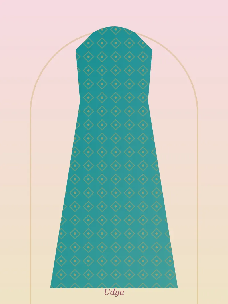 Teal Angrakha Style Dress