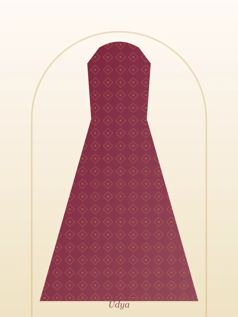Maroon Net Party Gown