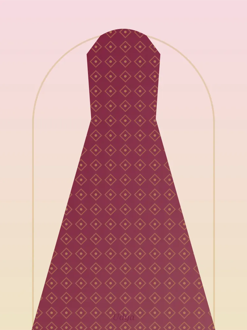 Maroon Net Party Gown
