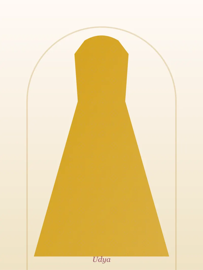 Mustard Cape Style Indo-Western Gown