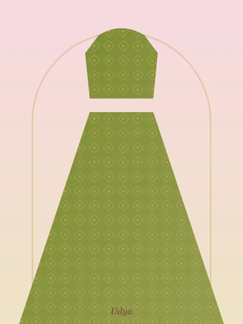 Mehendi Green Mirror Work Lehenga