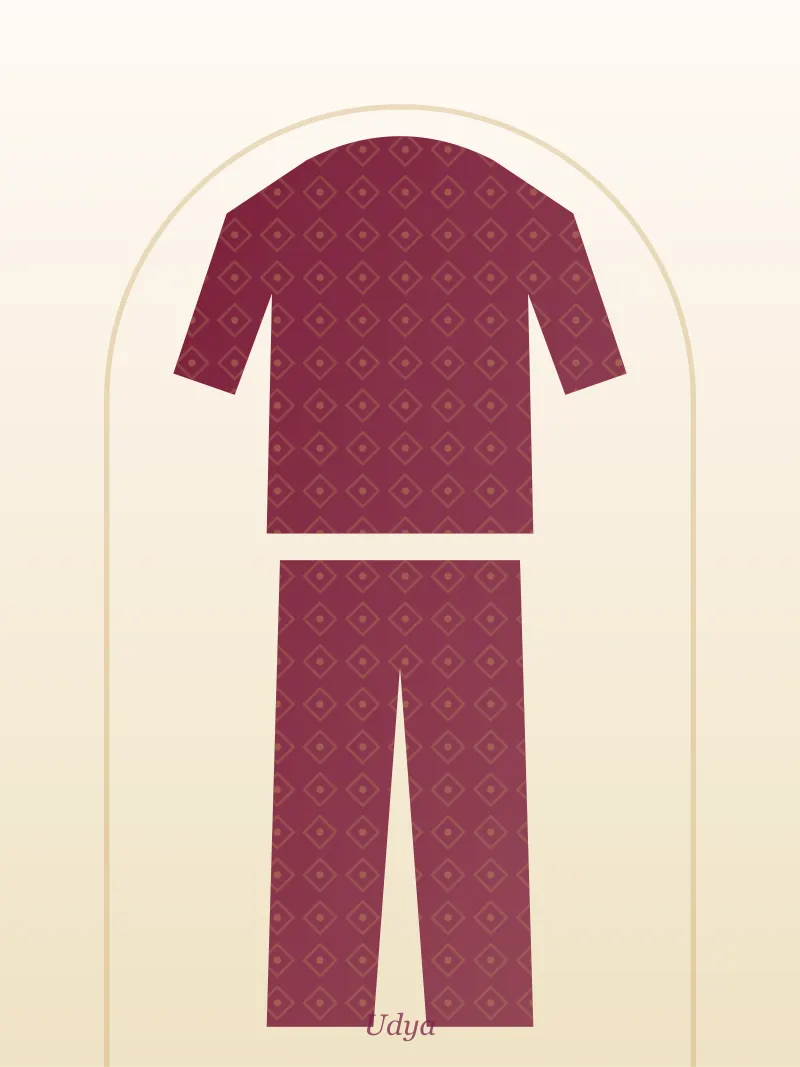 Maroon Printed Co-ord Set