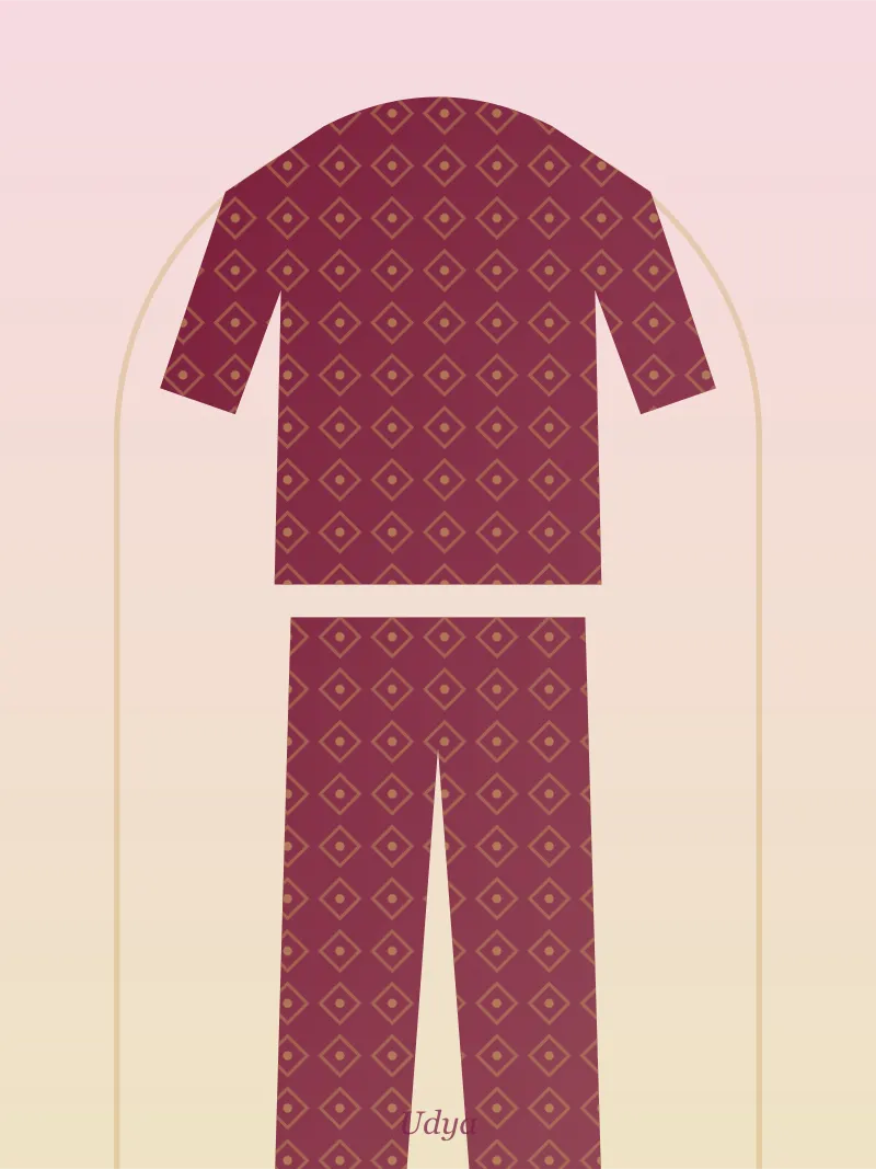 Maroon Printed Co-ord Set